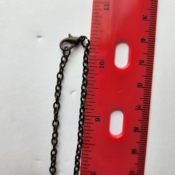 Vintage Brooch Pin Style Necklace Handmade with Text, Flower and Pearl Bookish - Picture 8 of 9